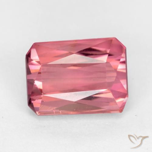 2.45ct Natural Tono rosado cálido turmalina, corte esmeralda, VS