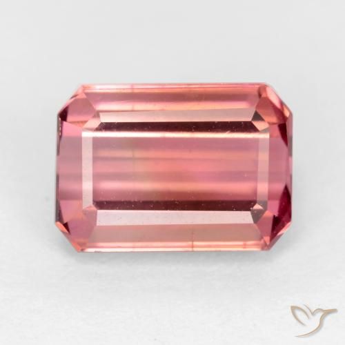 2.30ct Natural Rosa oscuro turmalina, corte esmeralda, VS