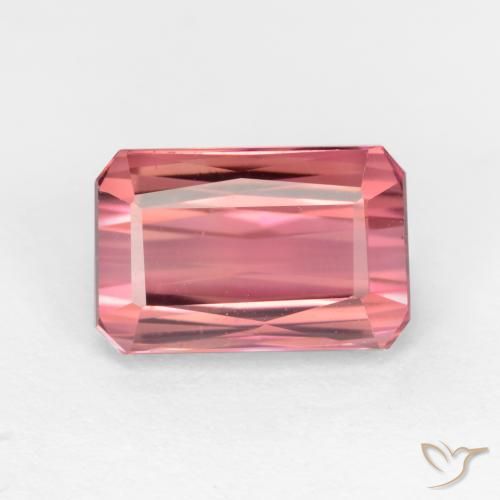 2.53ct Natural Rosado Bubblegum Turmalina, corte esmeralda, VS