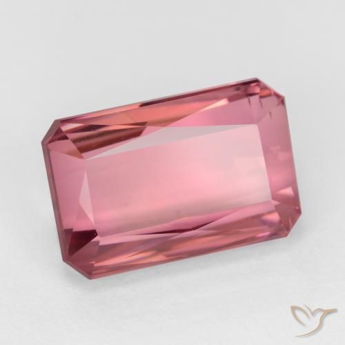 2.60ct Natural Tono rosado cálido turmalina, corte esmeralda, VS