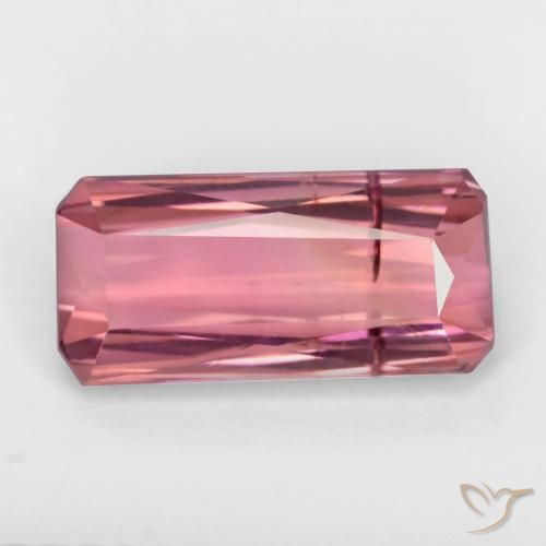 3.20ct Natural Rosado Bubblegum turmalina, corte esmeralda, SI
