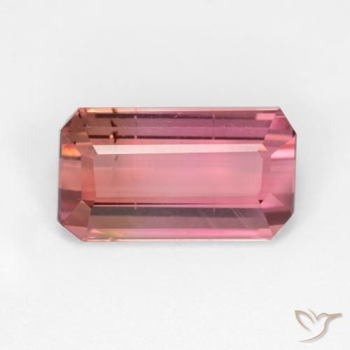 3.04ct Natural Rojo ponche de frutas turmalina, corte esmeralda, SI