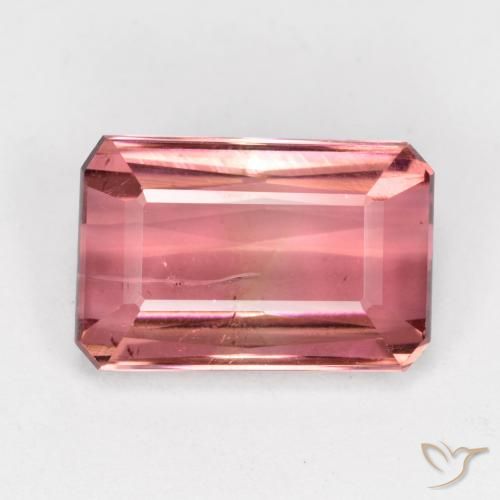 4.74ct Natural Rosado rojizo turmalina, corte esmeralda, SI