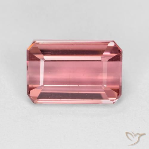 1.53ct Natural Rosado medio turmalina, corte esmeralda, VS-SI