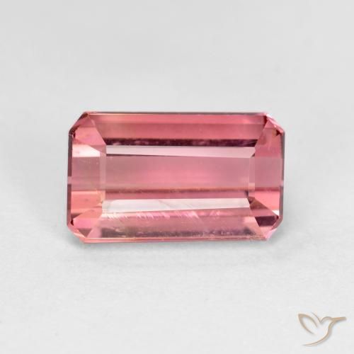 1.54ct Natural Rosado medio Turmalina, corte esmeralda, VS