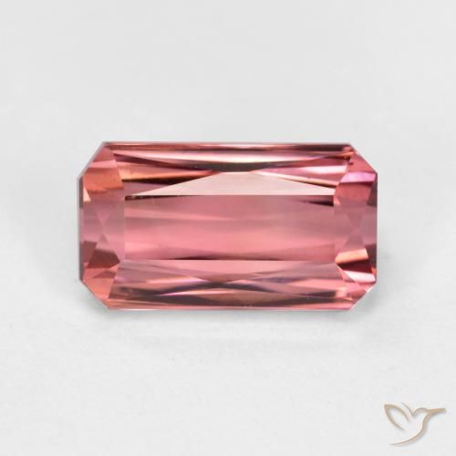 1.95ct Natural Rosa oscuro turmalina, corte esmeralda, VVS-VS