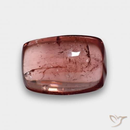 Turmalina Rojo medio natural de 5.81 ct, Forma Cojín, Transparente