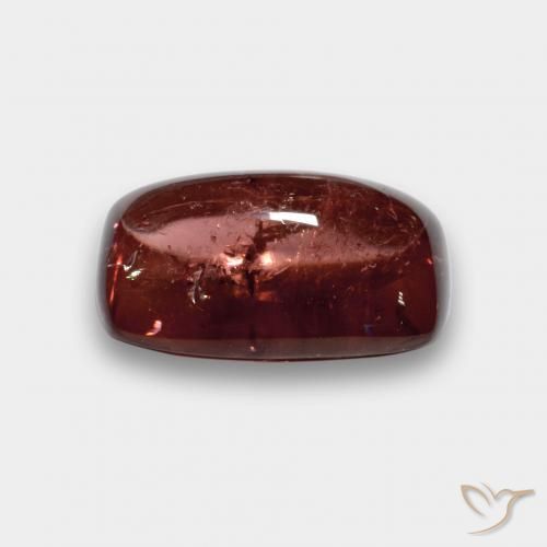 Turmalina Rojo medio natural de 5.81 ct, Forma Cojín, Transparente