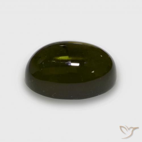 Turmalina Verde oscuro natural de 7.31 ct, Ovalada, Transparente