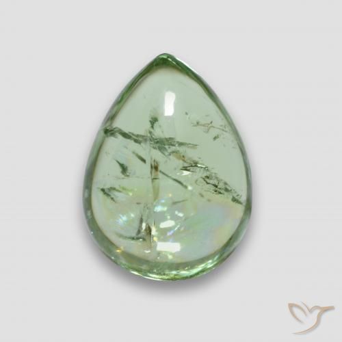 4.19ct Natural Verde cálido Turmalina, En forma de pera, Transparente