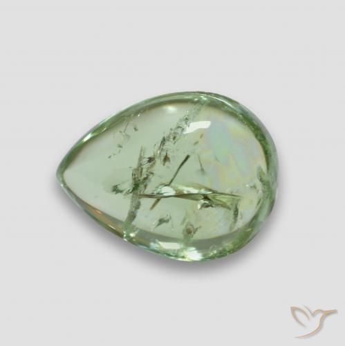 Turmalina Verde cálido natural de 4.19 ct, En forma de pera, Transparente