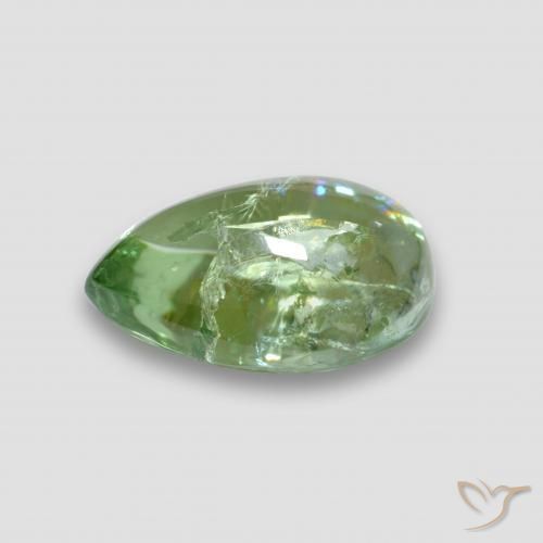 Turmalina Verde cálido natural de 4.19 ct, En forma de pera, Transparente