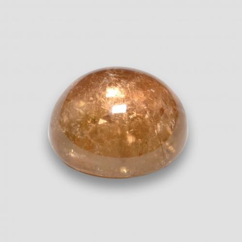 Turmalina Naranja claro medio natural de 3.18 ct, Corte Redondo, Transparente