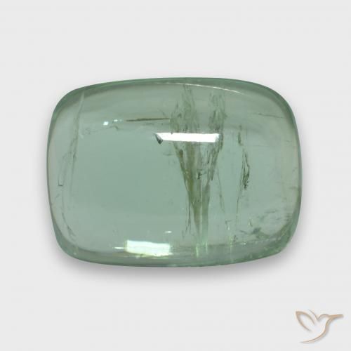 3.19ct Natural Verde amarillo muy claro Turmalina, Forma Cojín, Transparente