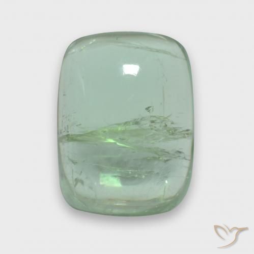 Turmalina Verde amarillo muy claro natural de 3.19 ct, Forma Cojín, Transparente