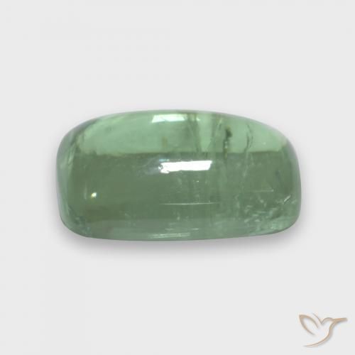 Turmalina Verde amarillo muy claro natural de 3.19 ct, Forma Cojín, Transparente