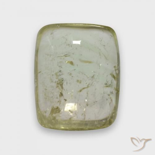 3.60ct Natural Amarillo crema pálido Turmalina, Forma Cojín, Transparente
