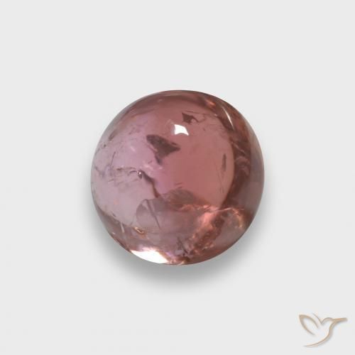 Turmalina Rosado rojizo natural de 1.89 ct, Redondo, Transparente