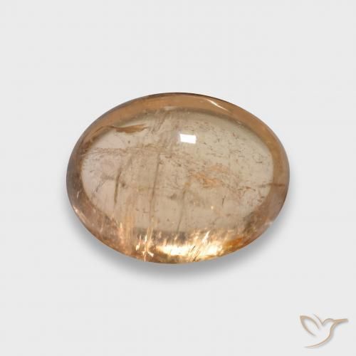 Turmalina Naranja cantaloupe natural de 3.73 ct, Ovalada, Transparente