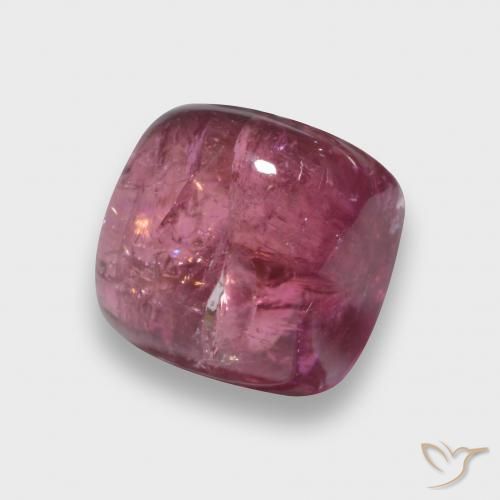 2.13ct Natural Rojo medio Turmalina, Forma Cojín, Transparente