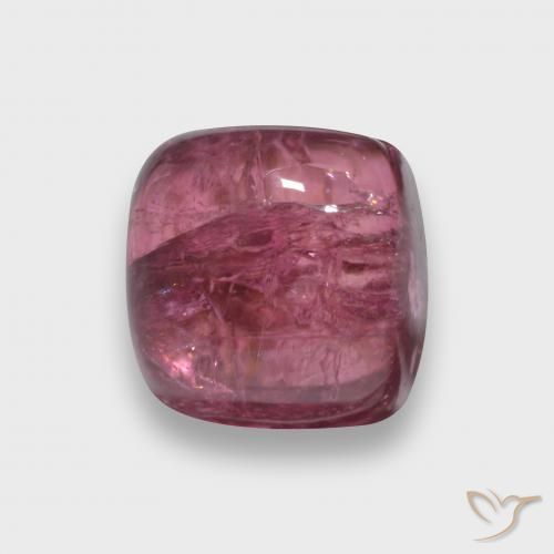 Turmalina Rojo medio natural de 2.13 ct, Forma Cojín, Transparente