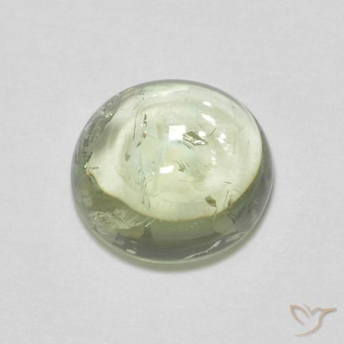 1.34ct Natural Verde amarillo Turmalina, Redondo, Transparente