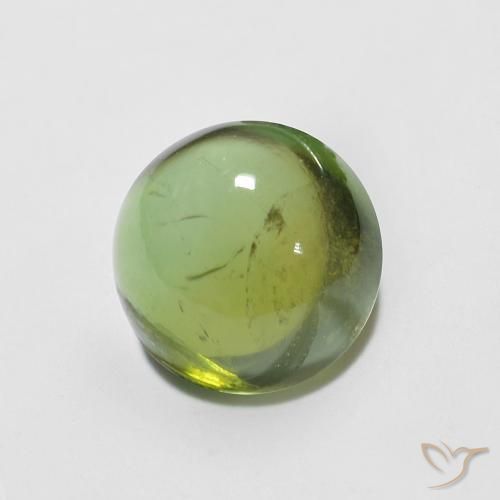 Turmalina Verde oscuro natural de 1.57 ct, Redondo, Transparente