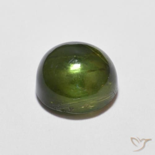 Turmalina Verde oscuro natural de 1.57 ct, Redondo, Transparente