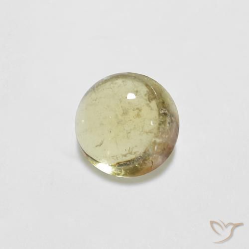 Turmalina Amarillo abejorro claro natural de 0.75 ct, Redondo, Transparente