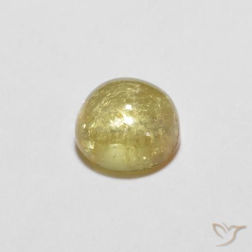 Turmalina Amarillo abejorro claro natural de 0.75 ct, Redondo, Transparente