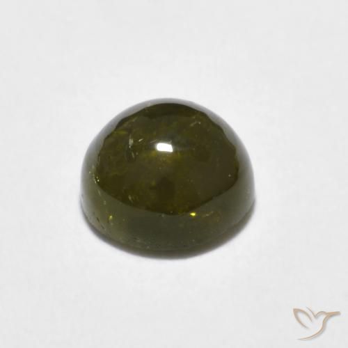 Turmalina Verde oscuro natural de 0.68 ct, Redondo, Translúcido