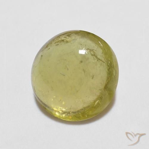 Turmalina Amarillo mostaza natural de 0.97 ct, Redondo, Transparente