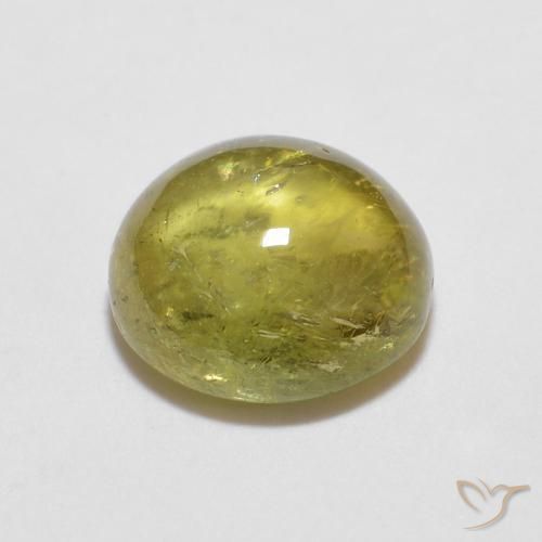 Turmalina Amarillo mostaza natural de 0.97 ct, Redondo, Transparente
