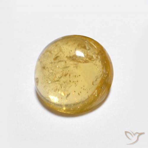 Turmalina Dorado medio natural de 1.44 ct, Redondo, Transparente
