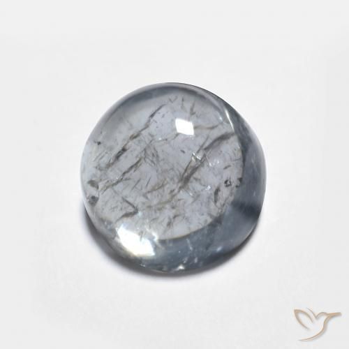 Turmalina Gris oscuro natural de 1.88 ct, Redondo, Transparente