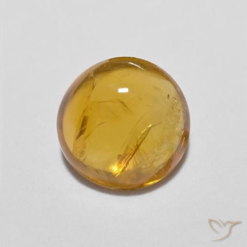 1.24ct Natural Marrón-oro Turmalina, Redondo, Transparente