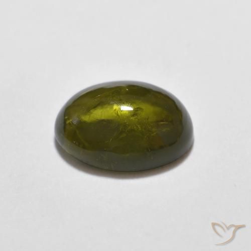 Turmalina Verde oscuro natural de 1.26 ct, Ovalada, Transparente