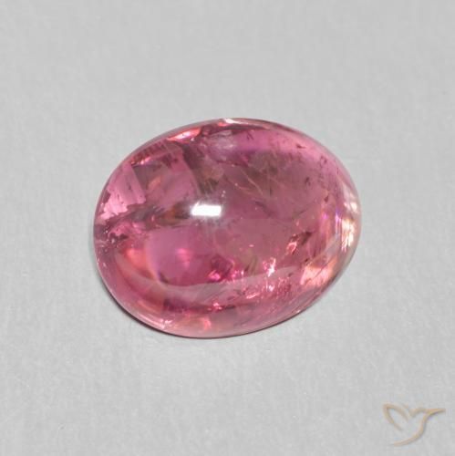 Turmalina Rojo frambuesa natural de 1.58 ct, Ovalada, Transparente