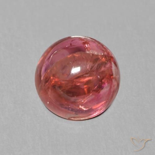 1.35ct Natural Púrpura rojizo Turmalina, Redondo, Transparente