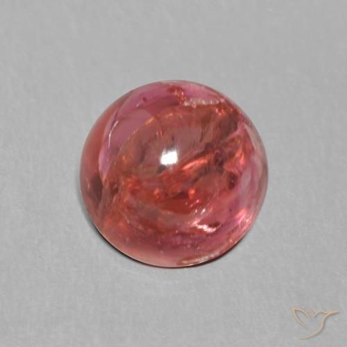 Turmalina Púrpura rojizo natural de 1.35 ct, Redondo, Transparente
