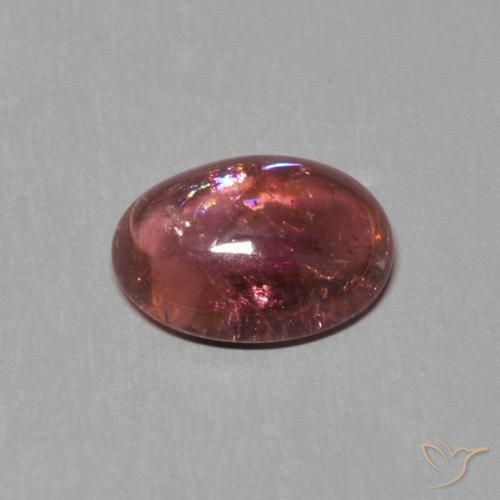 Turmalina Rojo medio natural de 1.23 ct, Ovalada, Transparente