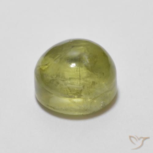 Turmalina Amarillo verdoso natural de 1.48 ct, Redondo, Transparente
