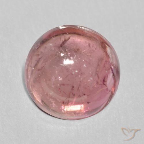 1.57ct Natural Rosado claro Turmalina, Redondo, Transparente