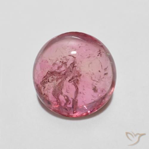 Turmalina Rosado medio natural de 1.18 ct, Redondo, Transparente
