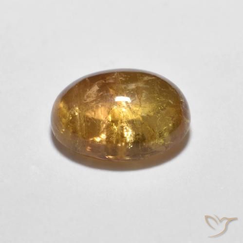 Turmalina Marrón-oro natural de 1.50 ct, Ovalada, Transparente