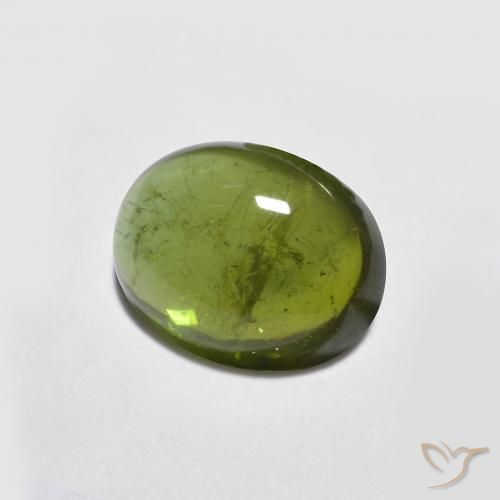 Turmalina Verde alga natural de 1.39 ct, Ovalada, Transparente