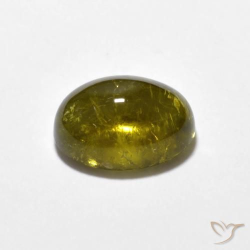 Turmalina Medium-Dark Gold natural de 1.56 ct, Ovalada, Transparente