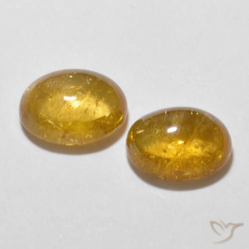 Gemas de Turmalina Dorado oscuro natural de 3.24 ct, Ovalada, Transparente