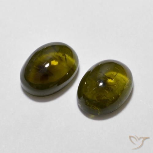 Gemas de Turmalina Marrón dorado intenso natural de 3.03 ct, Ovalada, Transparente