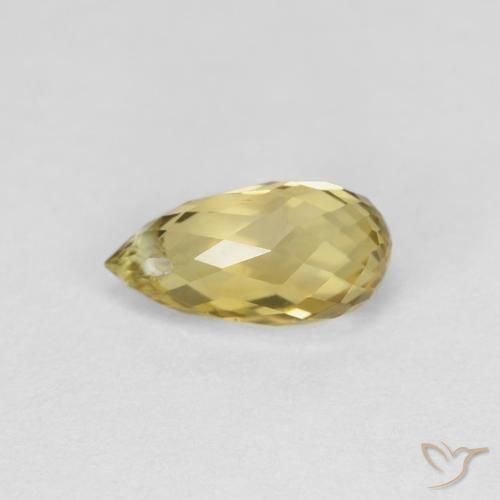 Turmalina Dorado terroso natural de 0.80 ct, Corte Briolette, VS